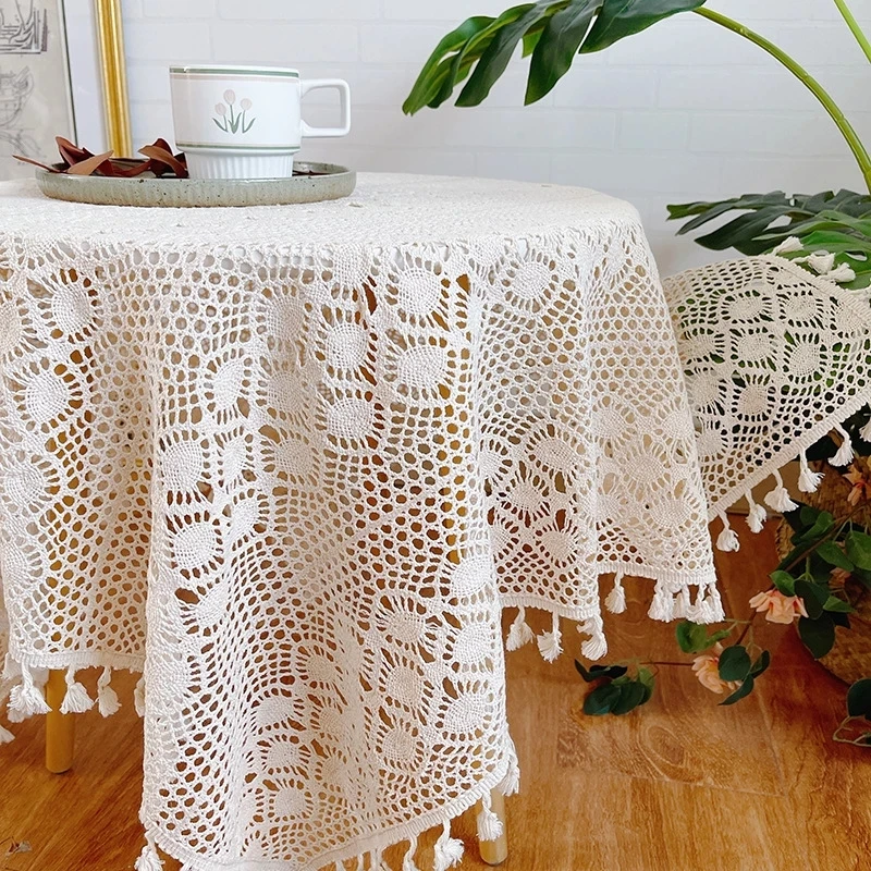 Cotton Lace Table Cloth Handmade Crocheted Tablecloth Rectangle Dining Cover for Obrus Tafelkleed mantel mesa nappe | Дом и сад