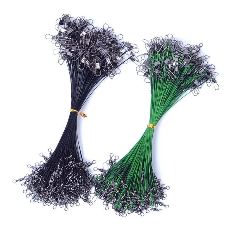 10 шт./лот рыболовная леска из нержавеющей стали с поворотным