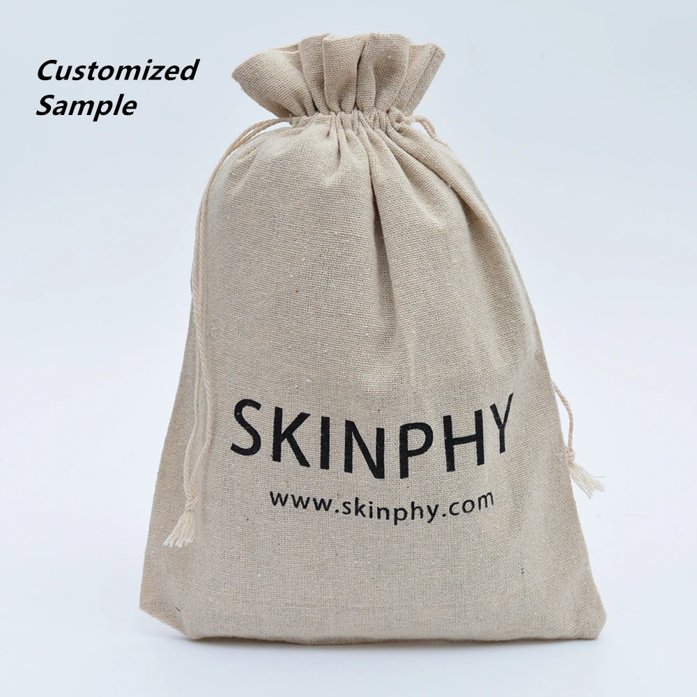 Муслиновый хлопковый Подарочный пакет ручной работы на шнурке мешочек для