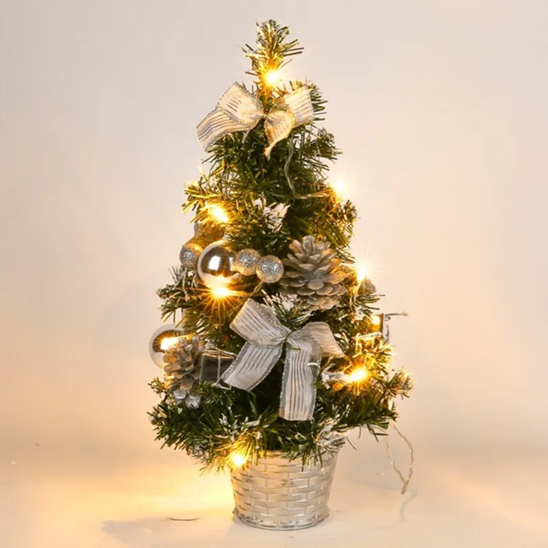 

40cm Table LED Christmas Tree Nightlight Decoration Tabletop Artificial Small Mini Christmas Tree Xmas Holiday New Year Gifts