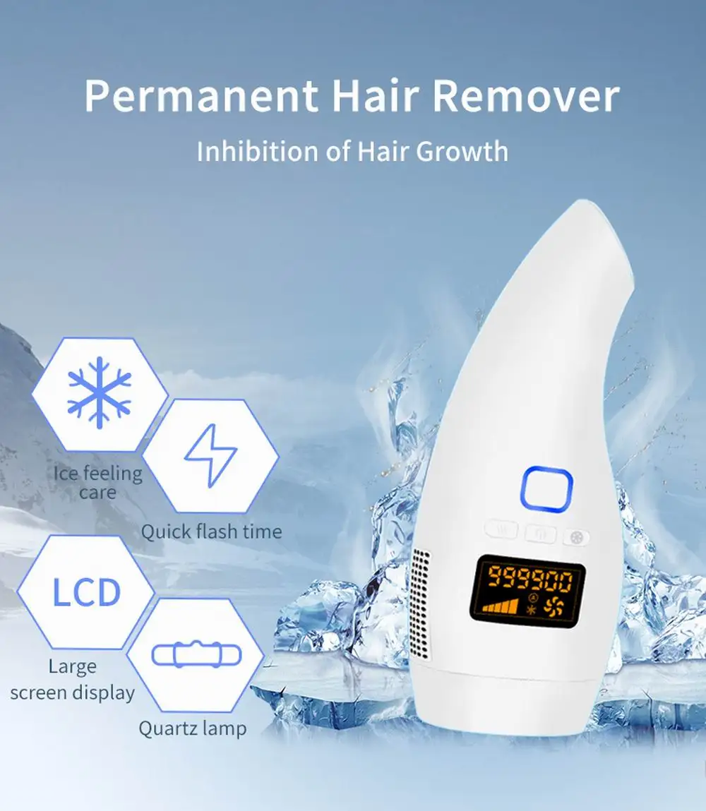 Whole Body Home Use 990,000 Flashes IPL Permanent Ice Cool Hair Removal For Women and Men Hair Removal Lazer enlarge