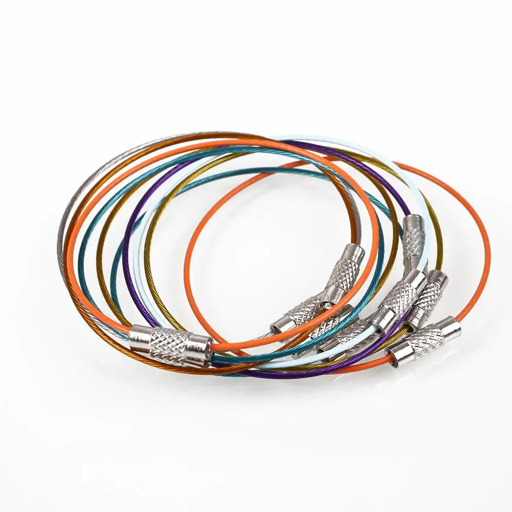 

10 Pcs Outdoor Camping Hiking Stainless Steel Key Ring Wire Ring Bead Wire