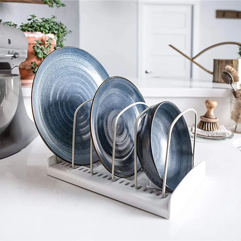 kunbei adjustable pot lid organizer for kitchen cabinets counter tops store cutting boards dishes and bowls storage rack free global shipping