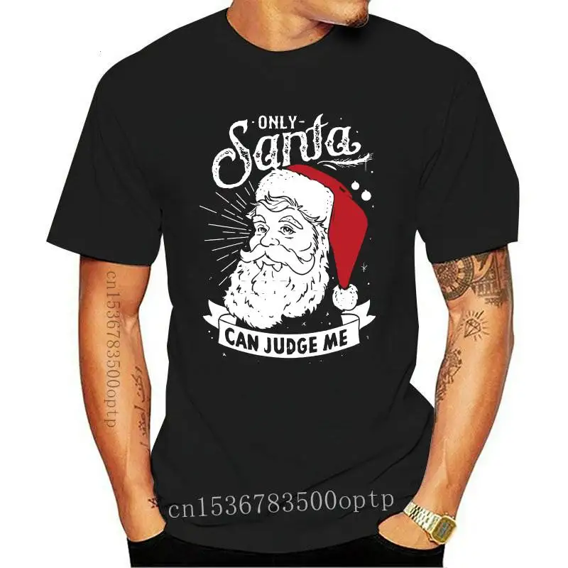 

Новинка 2018, модная мужская футболка в виде Санты с надписью «судья меня», веселая хлопковая футболка с надписью «Merry Christmas Happy праздники»