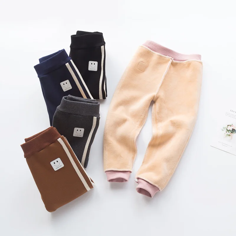 Зимние детские спортивные штаны в полоску корейские милые леггинсы для девочек