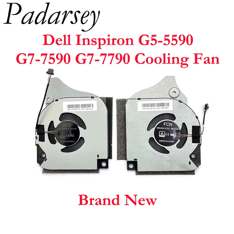 

Pardarsey Replacement New CPU Cooling Fan w/GPU Cooler Set for Dell Inspiron G5-5590 G7-7590 G7-7790 Series 5V 12V 0.5A 1.0A
