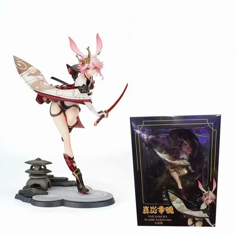 

Hot Anime Honkai Impact 3 Sakura Yae Heretic Miko Valkyrie PVC Action Figure toys Anime Model Toy For Friend Children Gifts 25CM