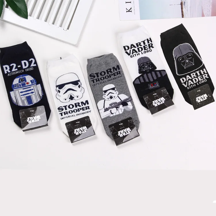 Носки-башмачки серии Disney Star Wars новые корейские Персонализированные носки с