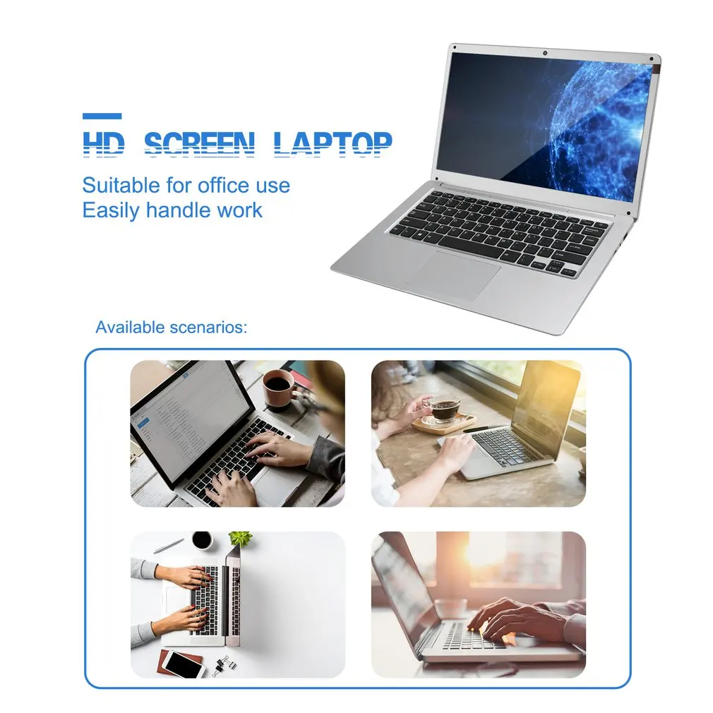

14.1 Inch J3355 6+64gb Quad-core High Definition Screen Internet Laptop Office With 4 National Keyboard Films