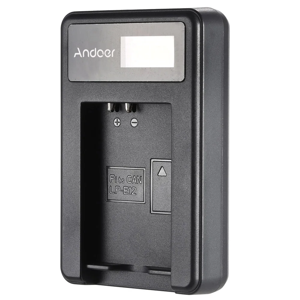 Andoer LP E12 2 шт 7 4 в 1200 мАч перезаряжаемая батарея с ЖК дисплеем зарядный комплект USB