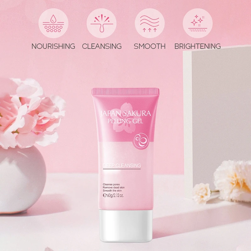 60 г Вишневый пилинг для лица гель глубокого очищения пор уменьшение черных точек