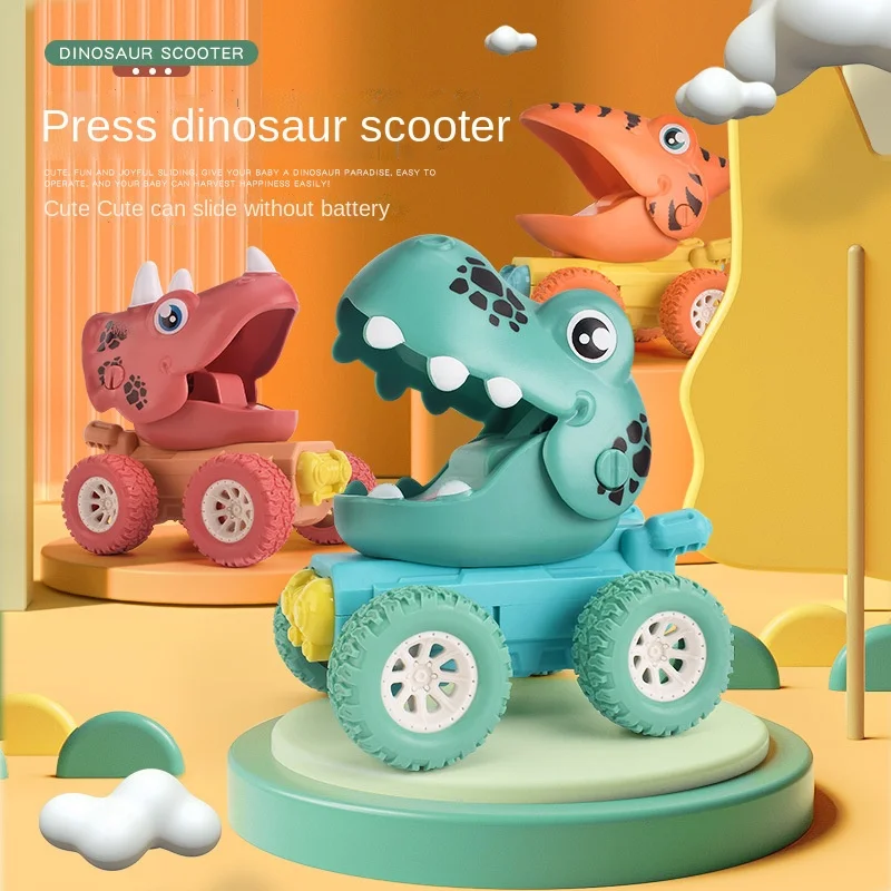 

Cartoon Inertia Dinosaur Press The Slide Pull Back Toys Tyrannosaurus Large Off-road Vehicle Competition Game Kids Gifts