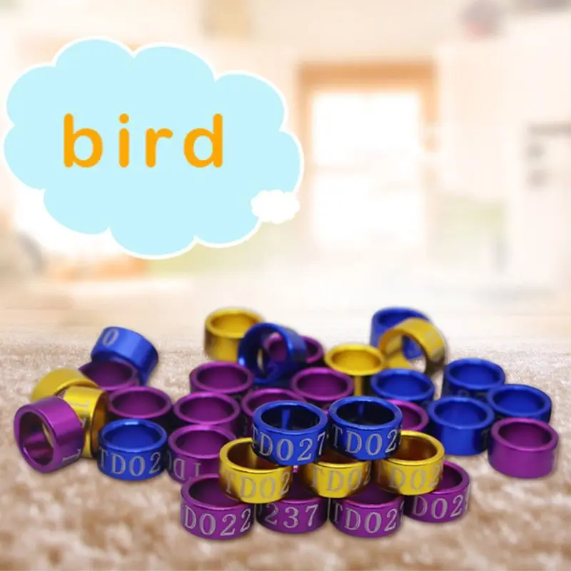 50 шт. разноцветные кольца для ног с птицей ножные зажимом голубей цыплят Бантам