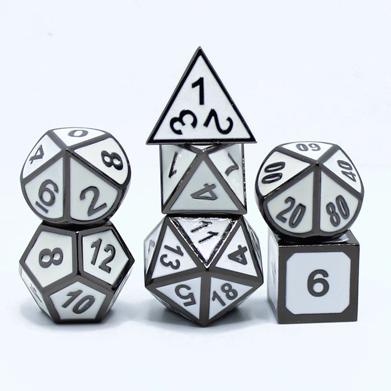 Набор кубиков dnd из металлического сплава набор rpg многогранные однотонные