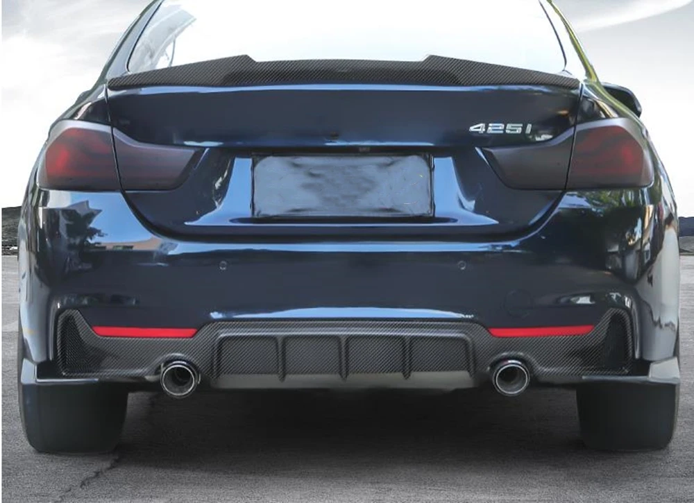 Body Kit For BMW F32 F33 F36 4 Series M Sport 2014-2020 ABS Carbon Fiber Look Rear Diffuser Splitter+Front Spoiler Bumper Lip | Автомобили
