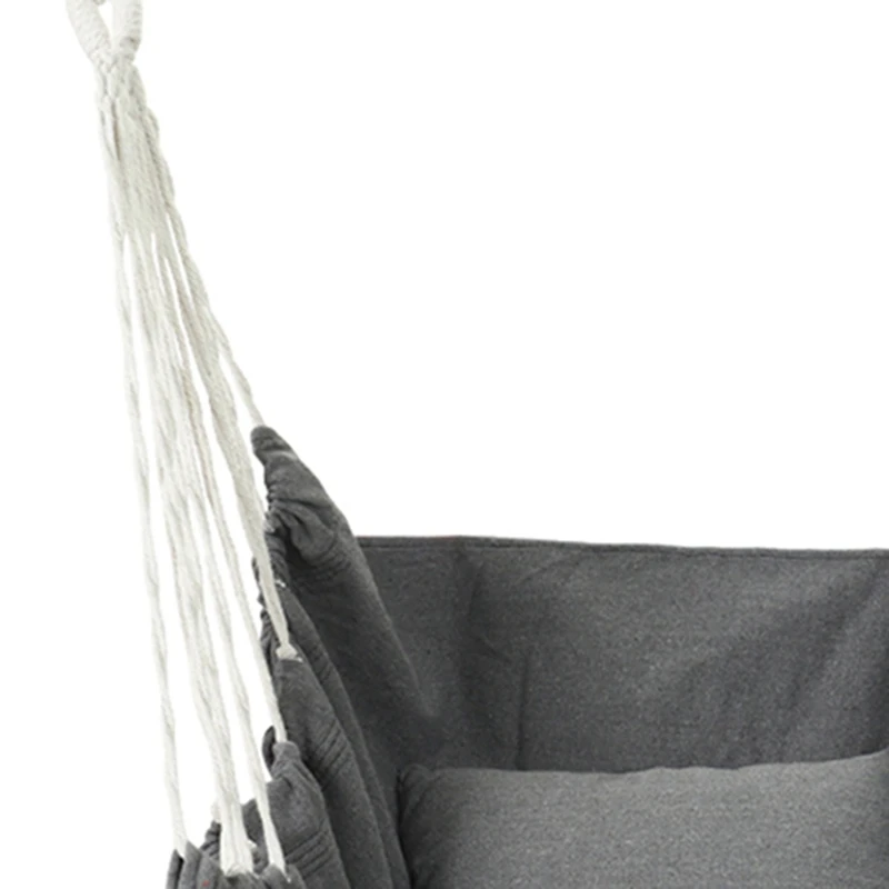 

Hammock Chair Hanging Rope Chair Swing Chair Seat with 2 Pillows for Garden Indoor Outdoor Fashionable Hammock Swings