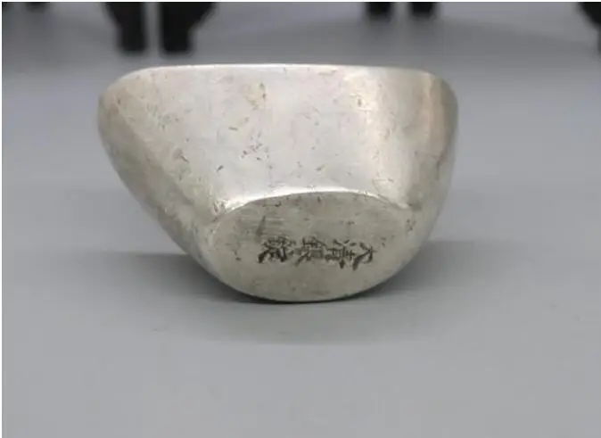 Copper Statue White copper Yuanbao Daqing Silver ingot Qing Dynasty Jiaqing emperor Ancient coins Decoration | Дом и сад