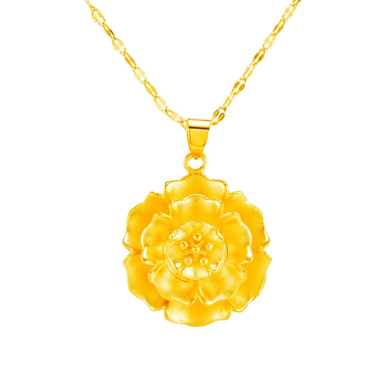 

Женская позолоченная цепочка с подвеской в виде цветка розы