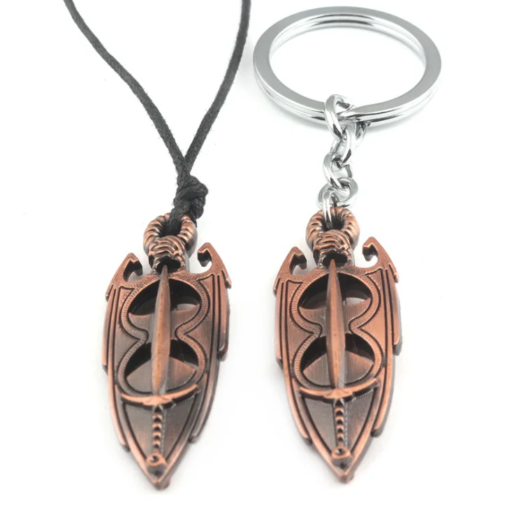 Брелок с подвеской из красного кристалла в стиле игры старшие свитки |