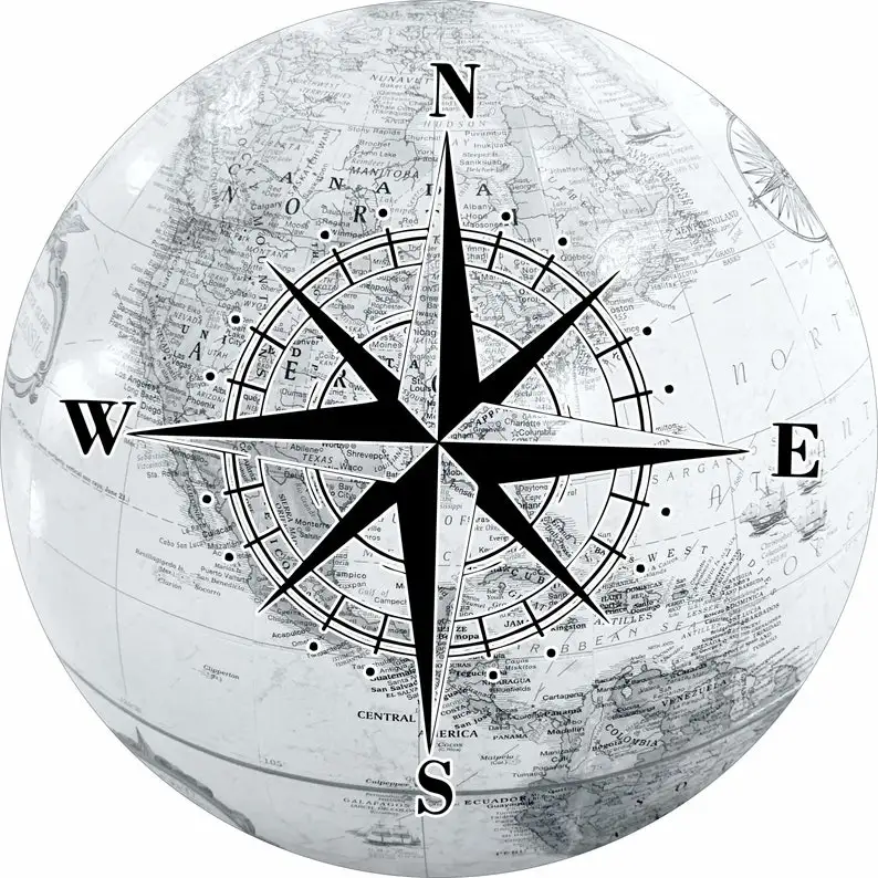

Compass with North America Globe Spare Tire Cover - Custom fit to your Exact tire size - Option backup camera opening in menu