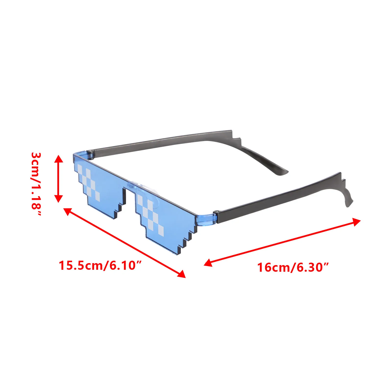 

Thug Life Mosaic Glasses Sunglasses Men Women 8 Bit Coding Pixel Trendy Cool Super Party Funny Vintage Shades Eyewear