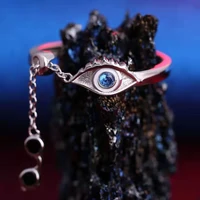 anime jujutsu kaisen gojo satoru tassel opening tail ring for men women s925 silver blue zirconia rings cosplay party jewelry