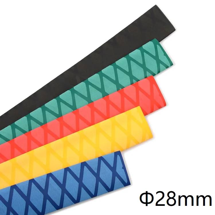 

Dia 28mm Non Slip Heat Shrink Tube Textured Pattern DIY Insulated Fishing Rod Handle Racket Grip Wrap Cover Waterproof Sleeve 1M