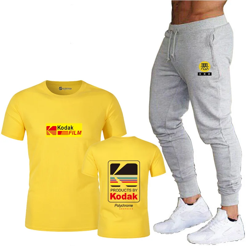 

2021 summer men's T-shirt set 2-piece men's sportswear suit basketball sports fitness fashion printing short sleeve + men's suit