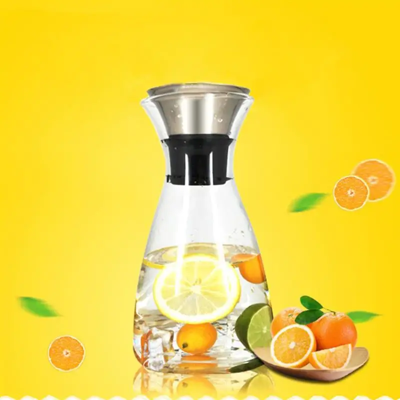 

1500ml Transparent Glass Water Jug Kettle Heat Resistant Carafe Juice Tea Pot Pitcher with Stainless Steel Filter