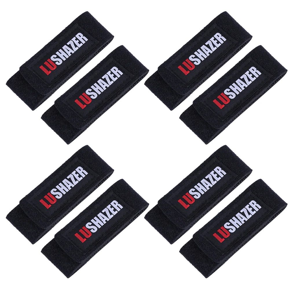 

8pcs Fishing Rod Wrap Bundle Elastic Fishing Rod Fastening Strap Belts Rod Tie Fish Tackle for Fishing Outdoor Outside (Black)