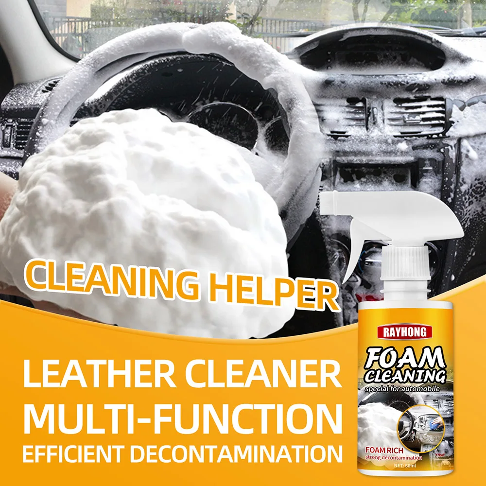 60ML Multi-Purpose Foam Cleaner Leather Clean Wash Automoive Car Interior Home Wash Maintenance Surfaces Foam Cleaner