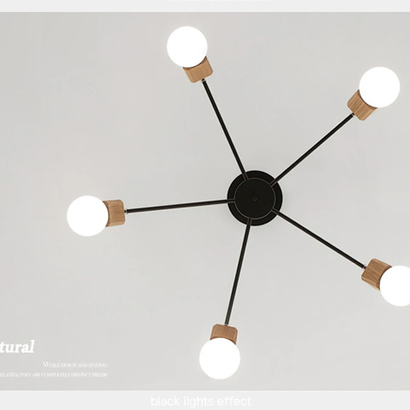 3/5/8 Деревянные светодиодный ные потолочные светильники E27 современные для