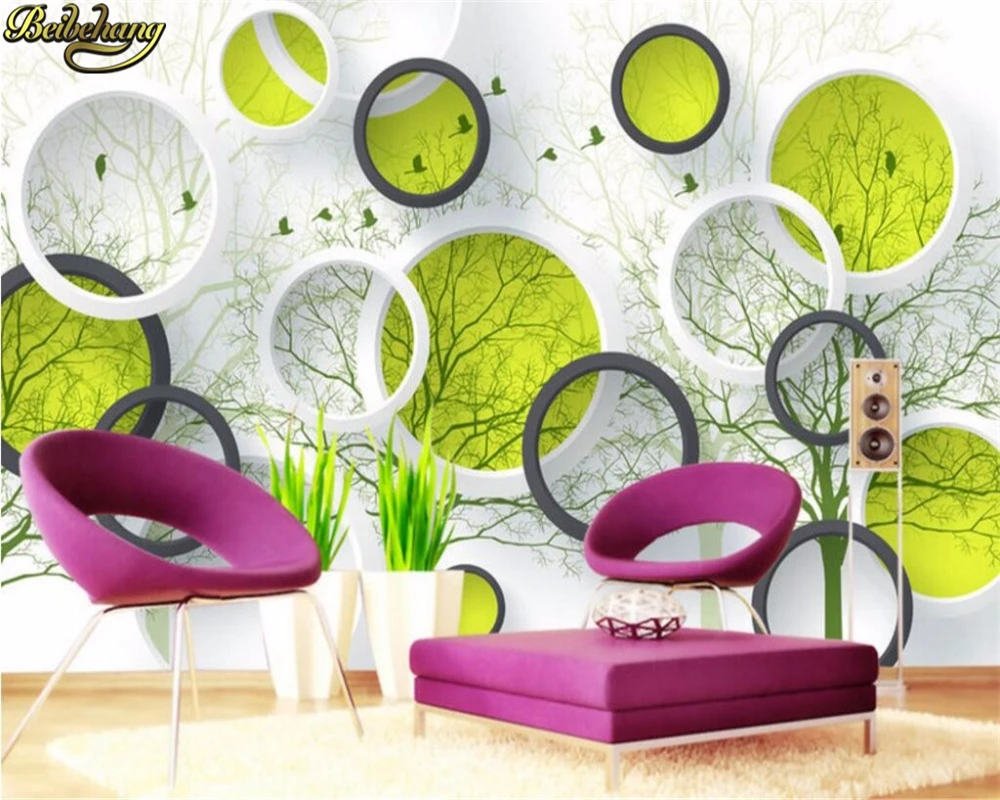 Обои на заказ 3d стерео круг абстрактные дерево обои домашний декор | Обустройство