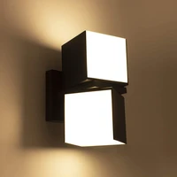 cube rotating up down led porch wall light outdoor indoor bedroom10w 18w adjustable front door integrated aluminum sconce 1100lm