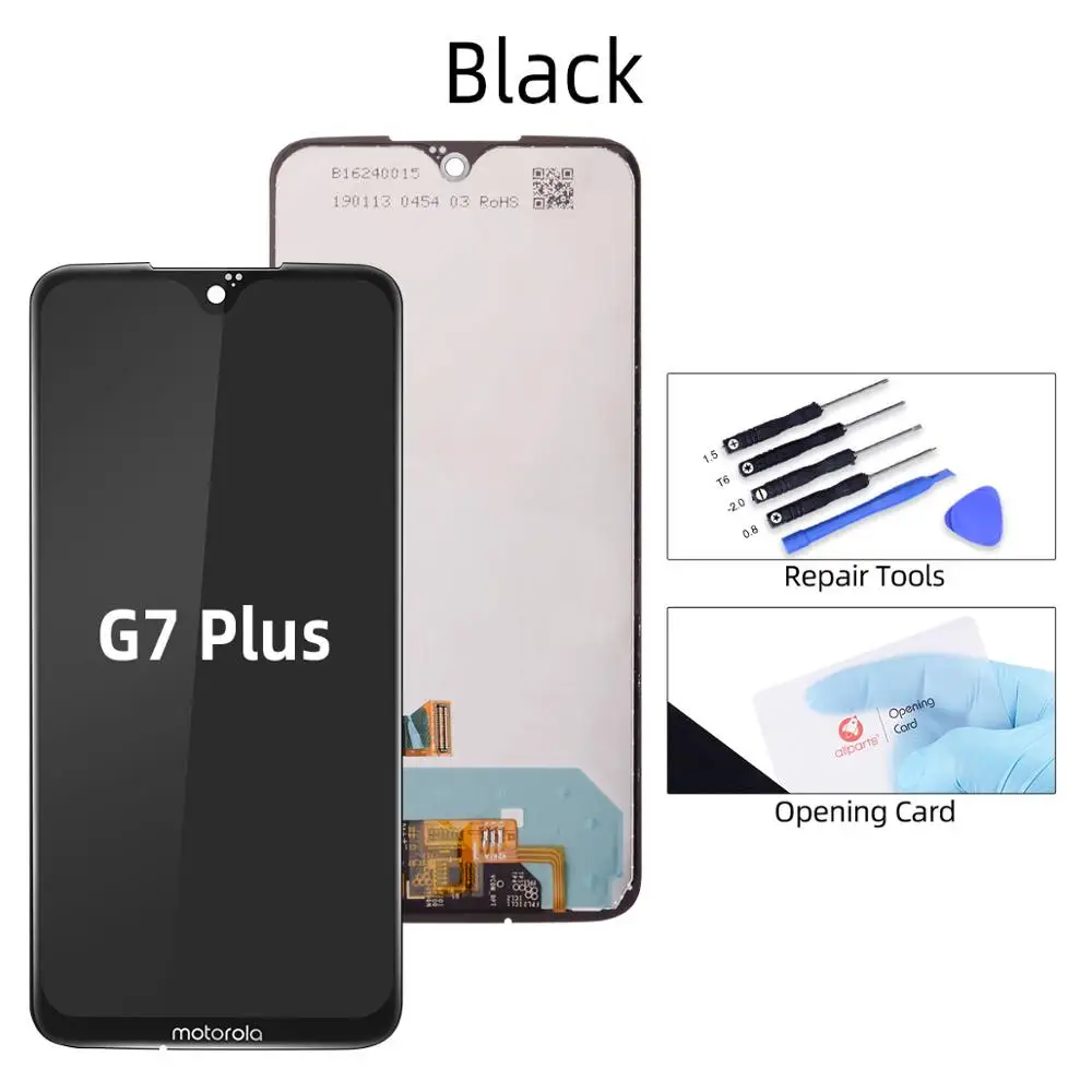 G7 Plus Black Дисплей для Moto G7 Plus, ЖК сенсорный экран, дигитайзер для Motorola Moto G7 Play G7, дисплей питания, запасные части - Цвет: G7 Plus Black