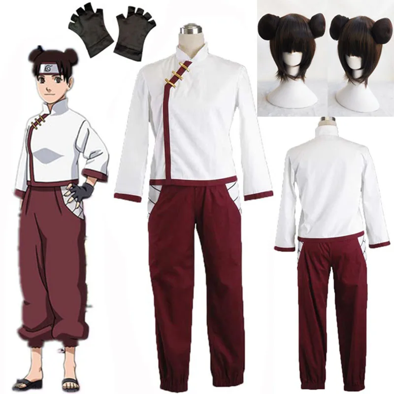 Anime BORUTO Shippuden Tenten Cosplay Costume Halloween Women Costumes/Suits Top+Pants+Gloves Full set costum made any size |