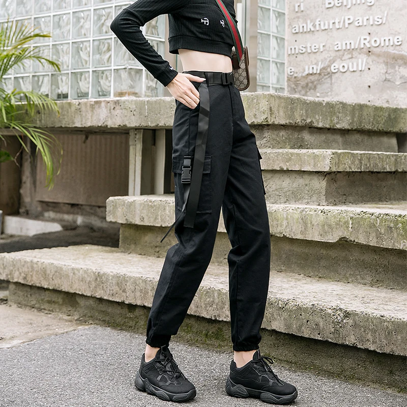 

Брюки женские весенне-осенние новые брюки-карго с высокой талией женские свободные модные повседневные брюки большого размера