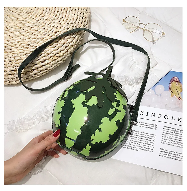 

Women Messenger Shoulder Bags Watermelon Shape PU Leather Mini Girls Crossbody Bags Phone Money Pouch Handbag Bolso Bandolera