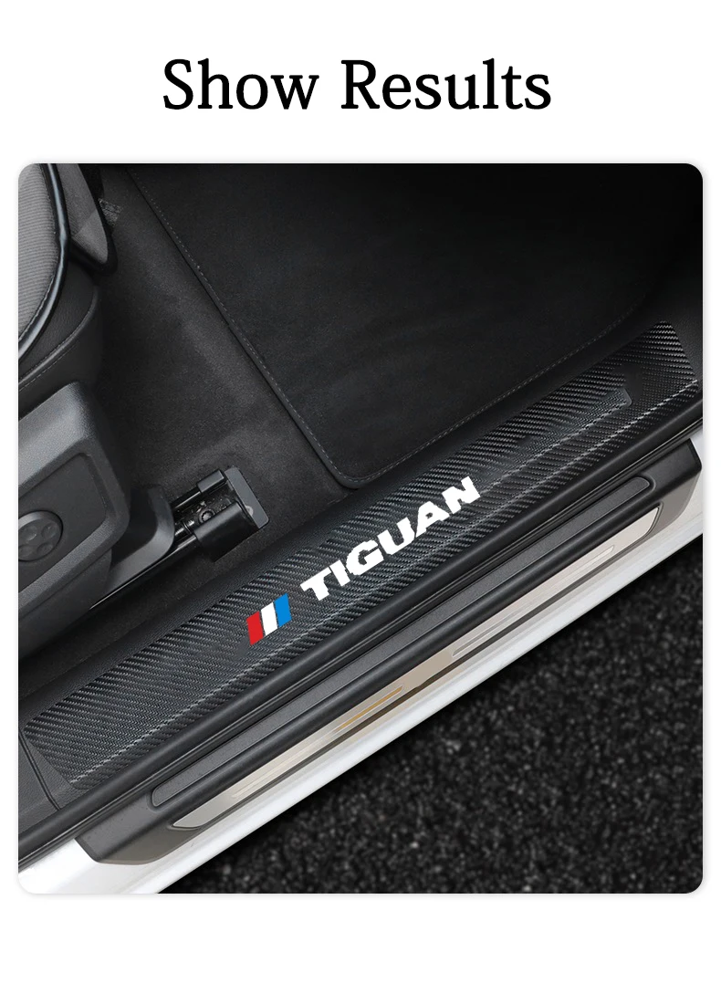 

4pcs Car Door Sill carbon fiber Leather Dustproof and scratch-proof car sticker For vw tiguan 2017 2018 2019 mk2 2009 car