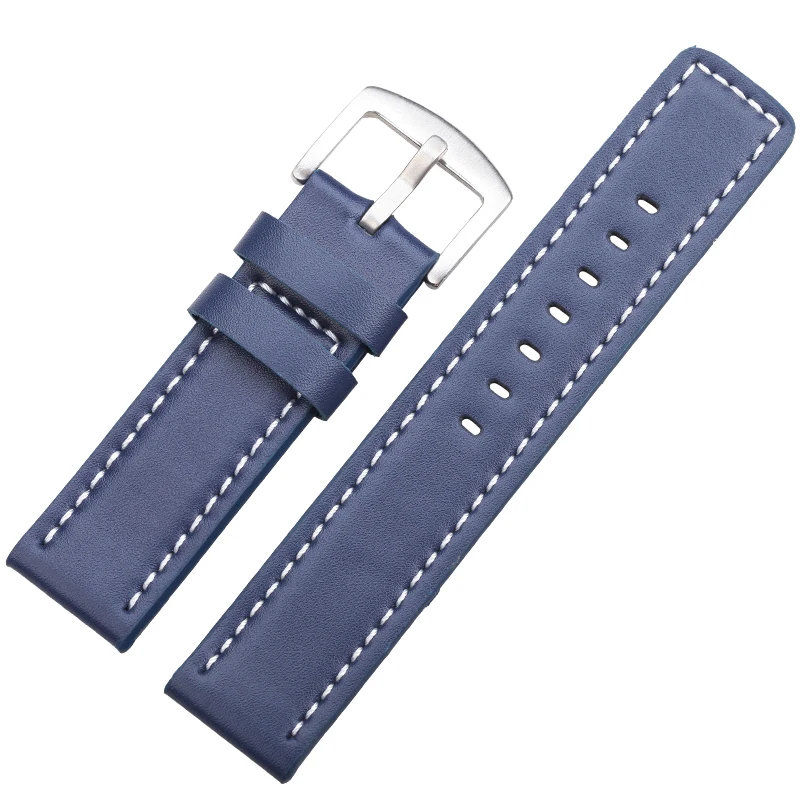 Blue white 18 мм, 20 мм, ремешок для часов, винтажный, коровья кожа, ремешок для часов, браслет, разноцветный, серый, ремешок, пряжка, ремешок для часов, аксессуары для ремня - Цвет ремешка: Blue white