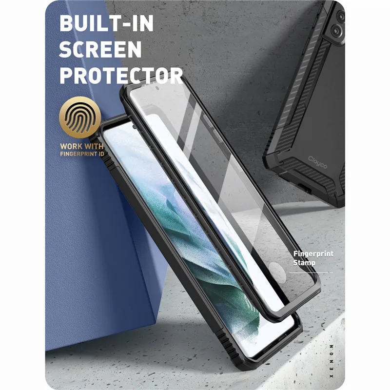clayco for samsung galaxy s21 case 6 2 s21 plus case 6 7 2021 xenon full body rugged cover with built in screen protector free global shipping