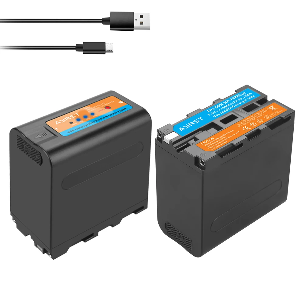 

NP-F970 F960 F970 8800mAh USB входная батарея светодиодный светодиодным индикатором питания для F960 F550 F570 F750 F770 MC1500C 190P