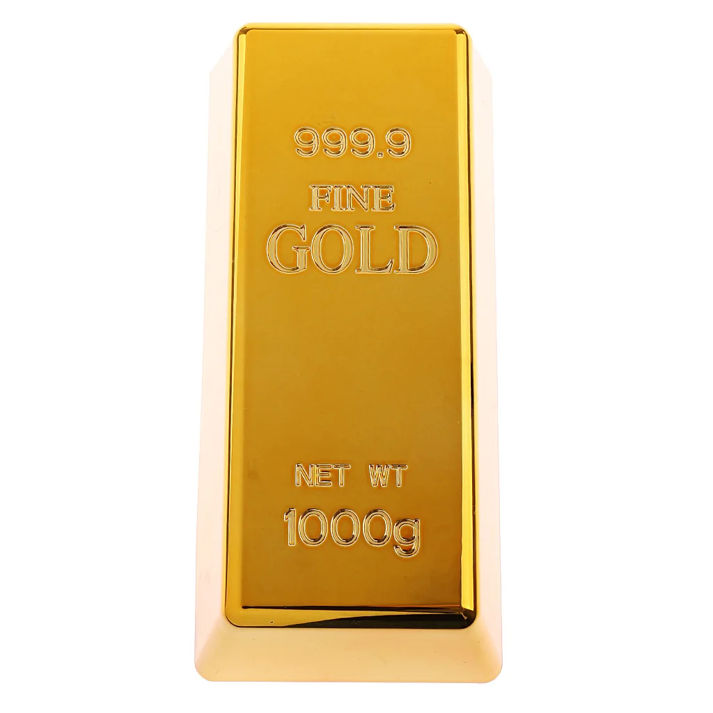 

1kg Creative Fake Gold Bar Bullion Door Stop Heavy Brick Paperweight Bar Collectible Coins Luck Souvenirs Home Decor Figurines