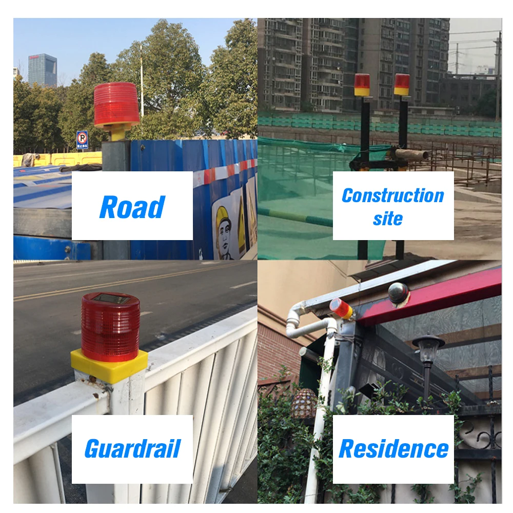 Сигнальные лампы на солнечной батарее 8 шт. светодиодные красные предупреждающие