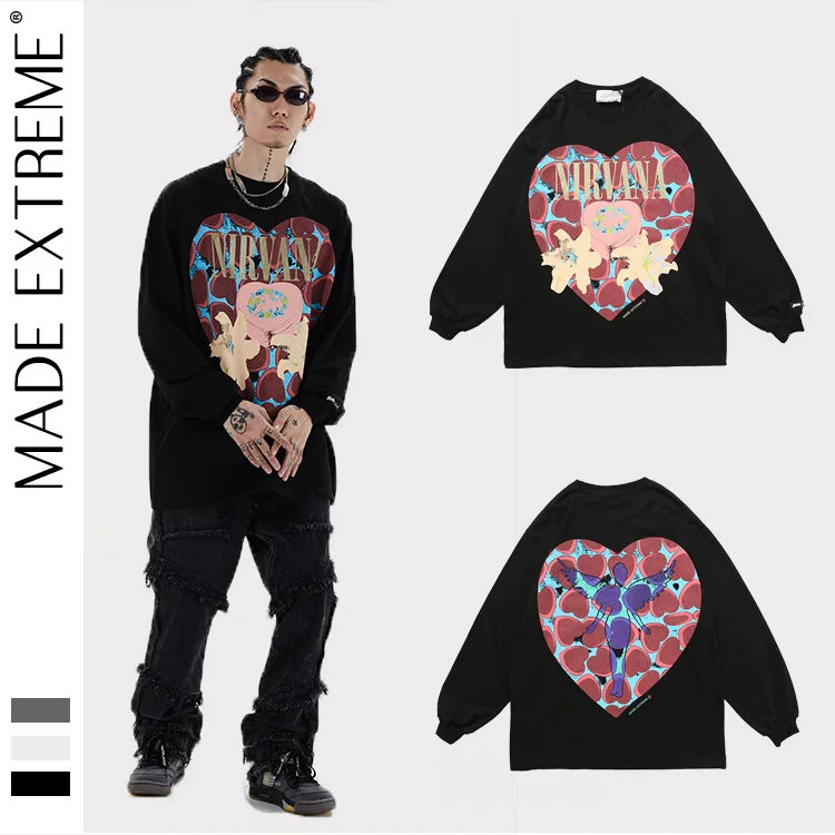 

MADE EXTREME Graphic t shirts streetwear oversized t shirt Full sleeve t shirts harajuku tshirt Tops Tees woman tshirts 727