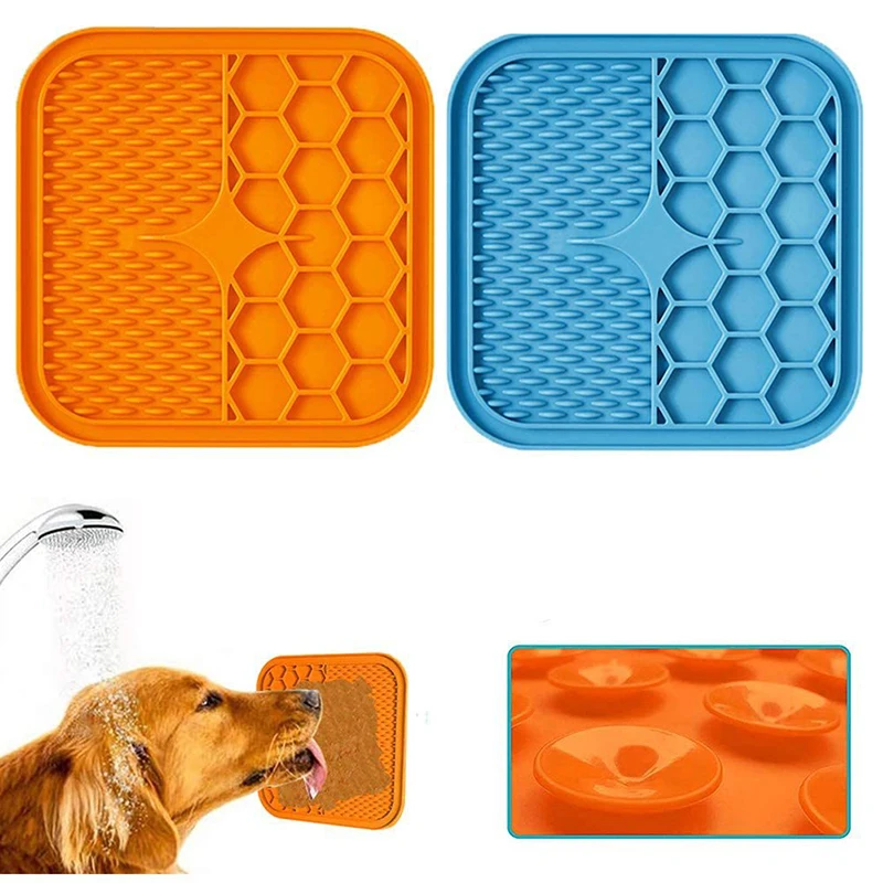 

Pet Dogs Silicone Dispenser Feeder Pad Solid Color Creative Puppy 1PC Feeding Mat Cute Honeycomb Feeding Mat Wholesale