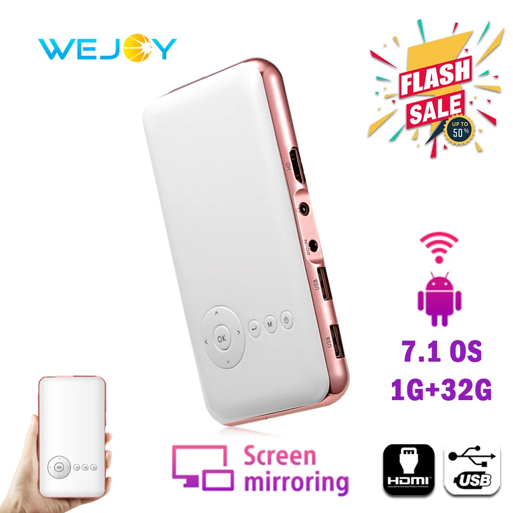 Мини-проектор Wejoy DL-S6 8/32 ГБ портативный мобильный телефон для телевизора bolsi FHD