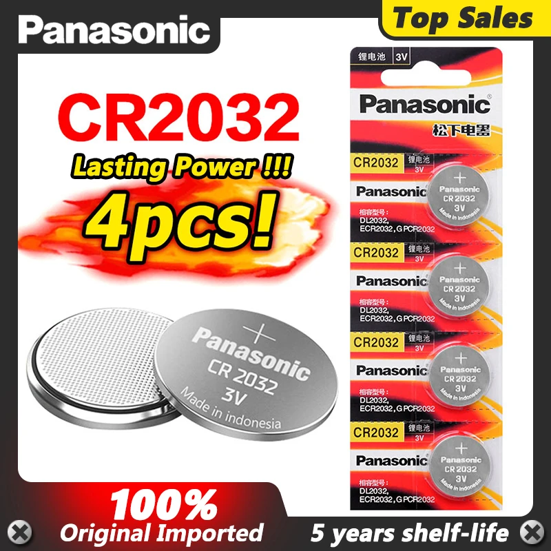 PANASONIC 4 шт. CR2032 монеты Батарея CR 2032 Кнопка Pilas для мужчин и женщин часы материнская