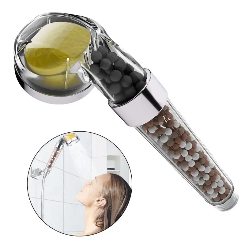 

1Set Lemon Aromatherapy Filter Shower Head High Pressure Water Saving Shower Head Filter for Dry Skin Hair