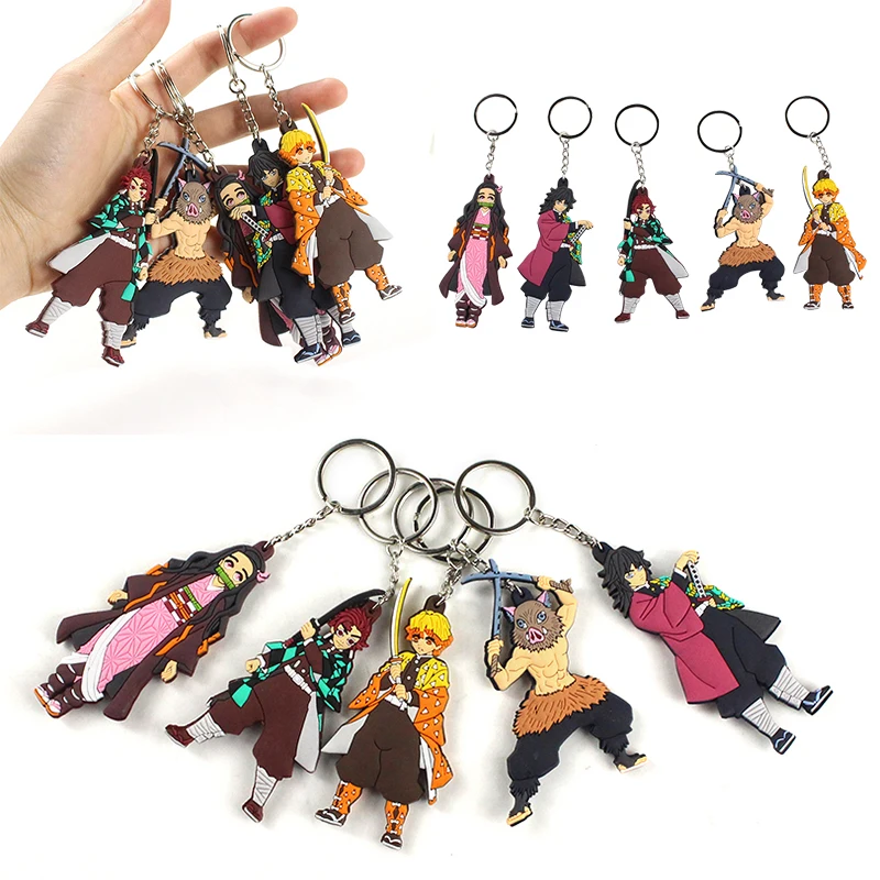 

8,5-9,5 см 5 шт./компл. демон убийца Kimetsu без Yaiba, брелки для ключей, камадо Inosuke Tanjirou Zenitsu Nezuko Giyuu мультфильм подвески для игрушек